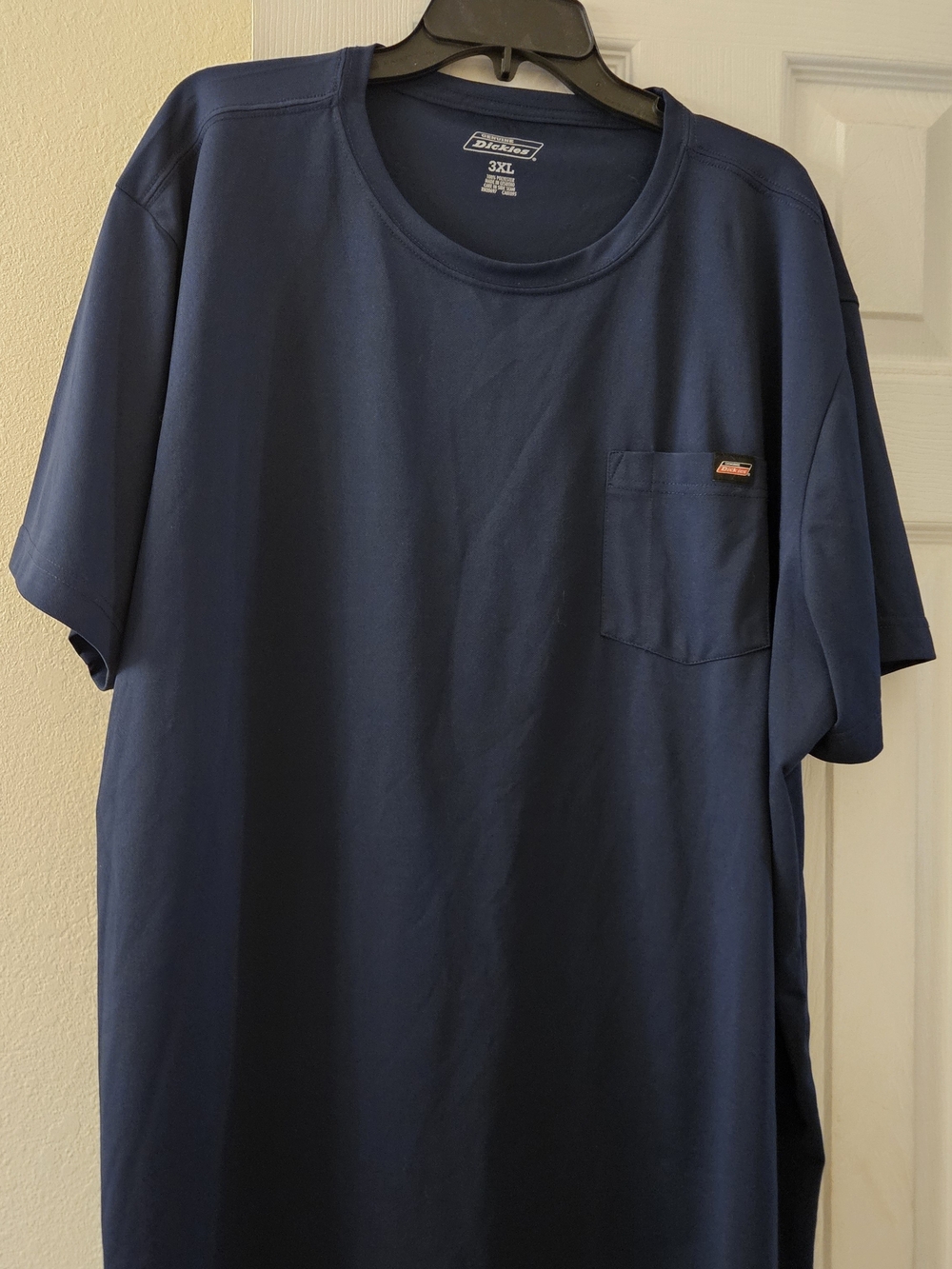 Dickies Navy Blue Short Sleeve Pocket Tee with Logo Tab Work Shirt Like New